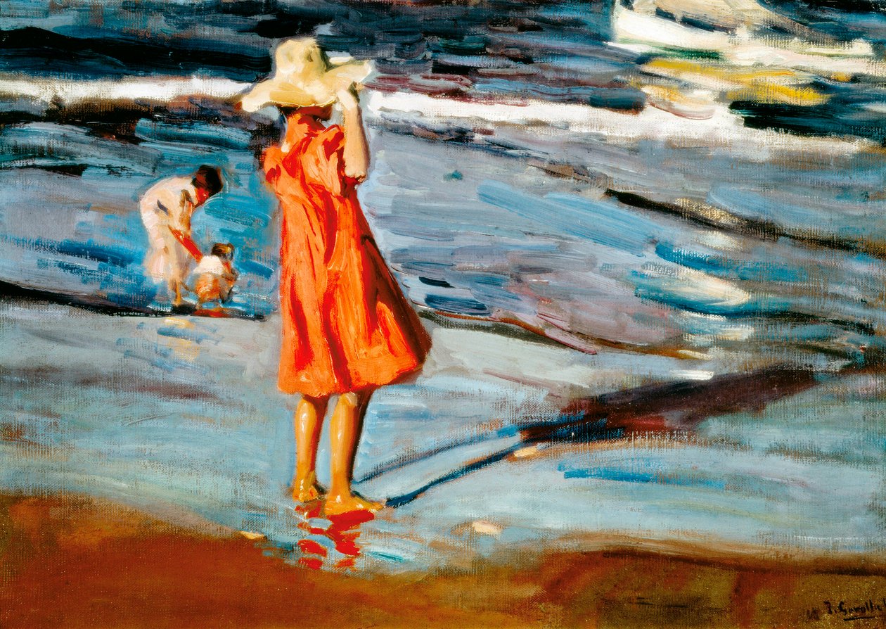 ““海滩上的孩子””华金·索罗拉 (1863-1923) 的绘画。 1900 作者 华金·索罗拉