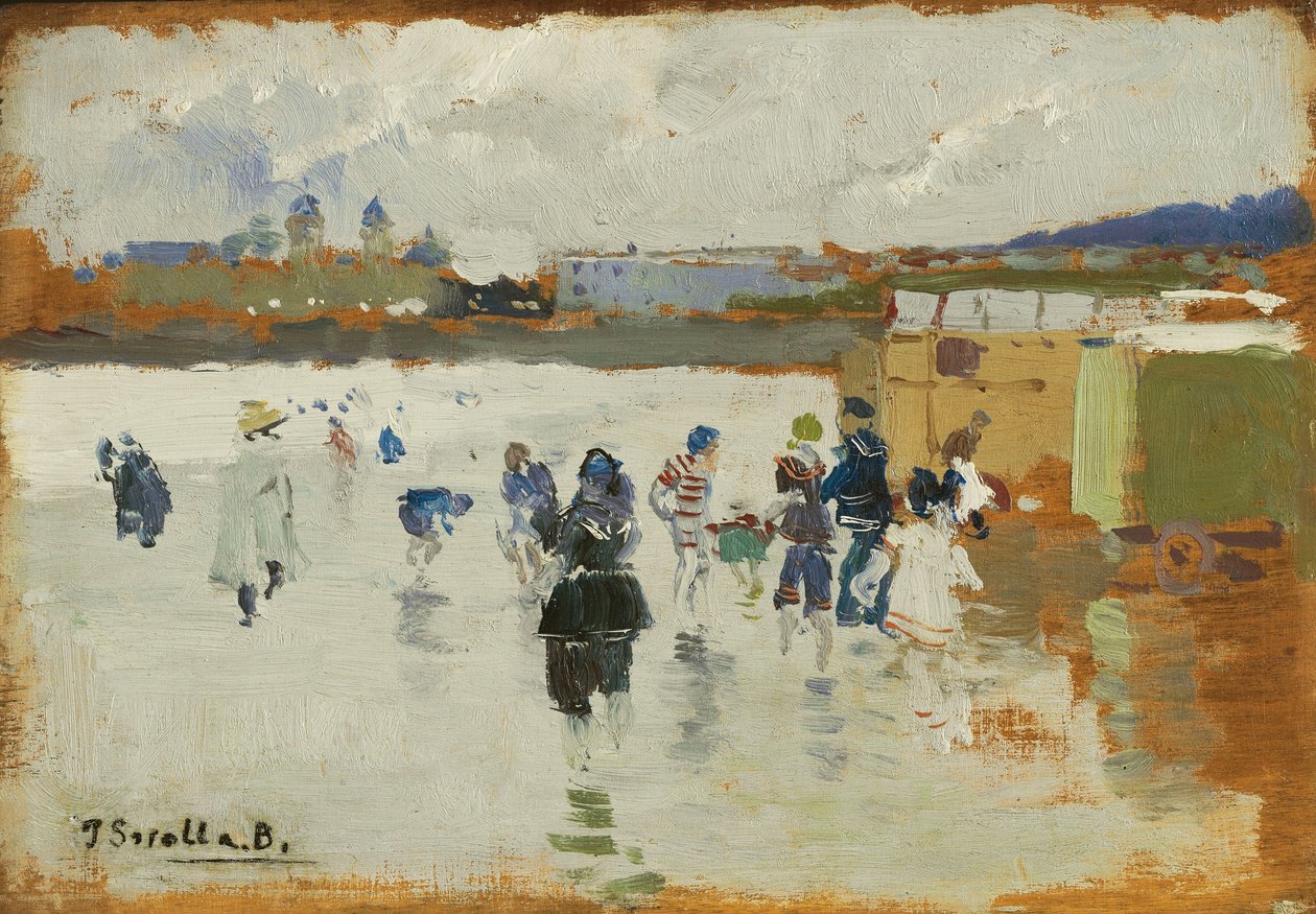 拉孔查海滩，圣塞瓦斯蒂安，1906年 作者 华金·索罗拉