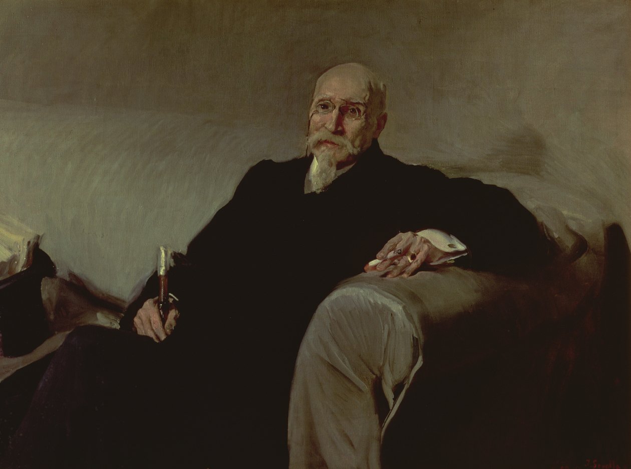 Jose Echegaray y Eizaguire (1832-1916) 西班牙数学家和戏剧家的肖像 作者 华金·索罗拉·巴斯蒂达