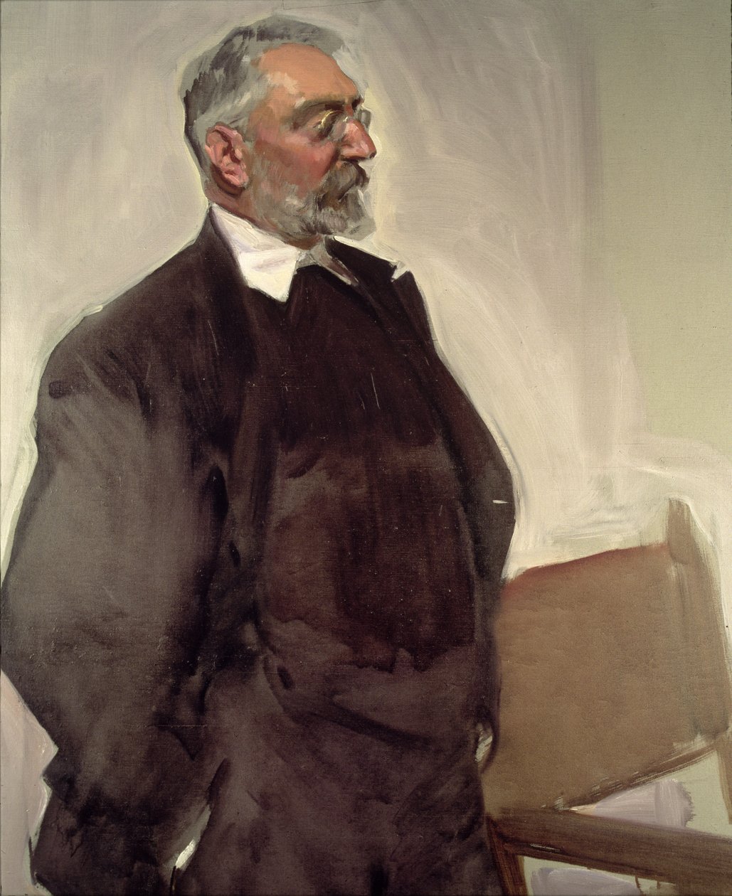 米格尔·德·乌纳穆诺·尤戈 (Miguel de Unamuno y Jugo) 肖像 (1864-1936) c.1920（布面油画） 作者 华金·索罗拉·巴斯蒂达