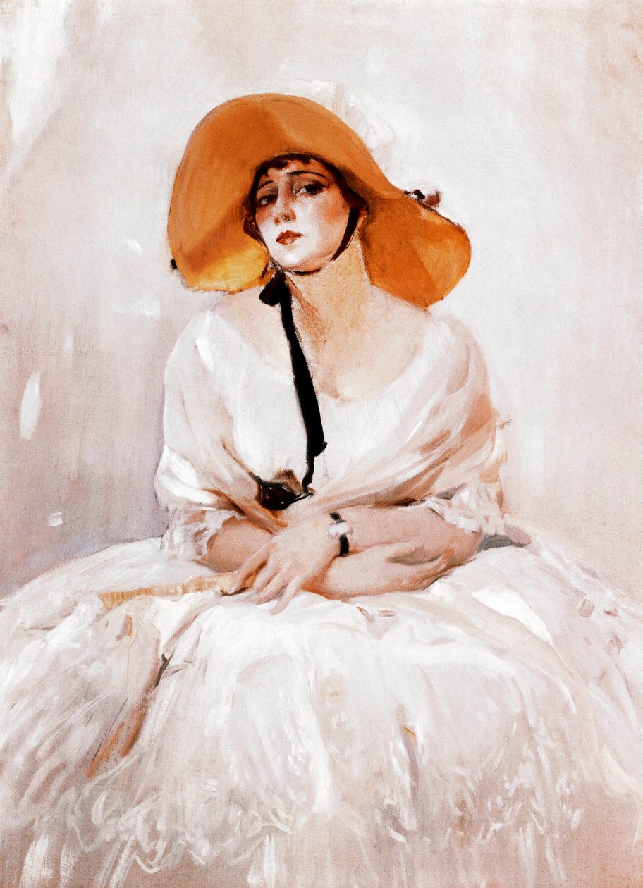 Raquel Meller (1888-1962) 的肖像，西班牙歌手和女演员。 细节。 华金·索罗拉 (1863-1923) 的绘画。 1919. 马德里。 索罗拉博物馆。 作者 华金·索罗拉