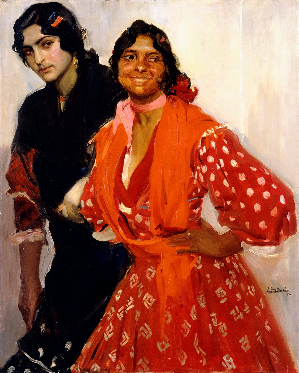 两个Gypsys；多斯·吉塔纳斯（Dos Gitanas），1913年 作者 华金·索罗拉