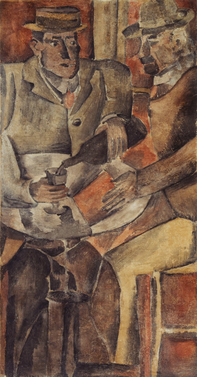 咖啡馆聚会》，约 1926 年（蛋彩画布） 作者 华金·托雷斯·加西亚