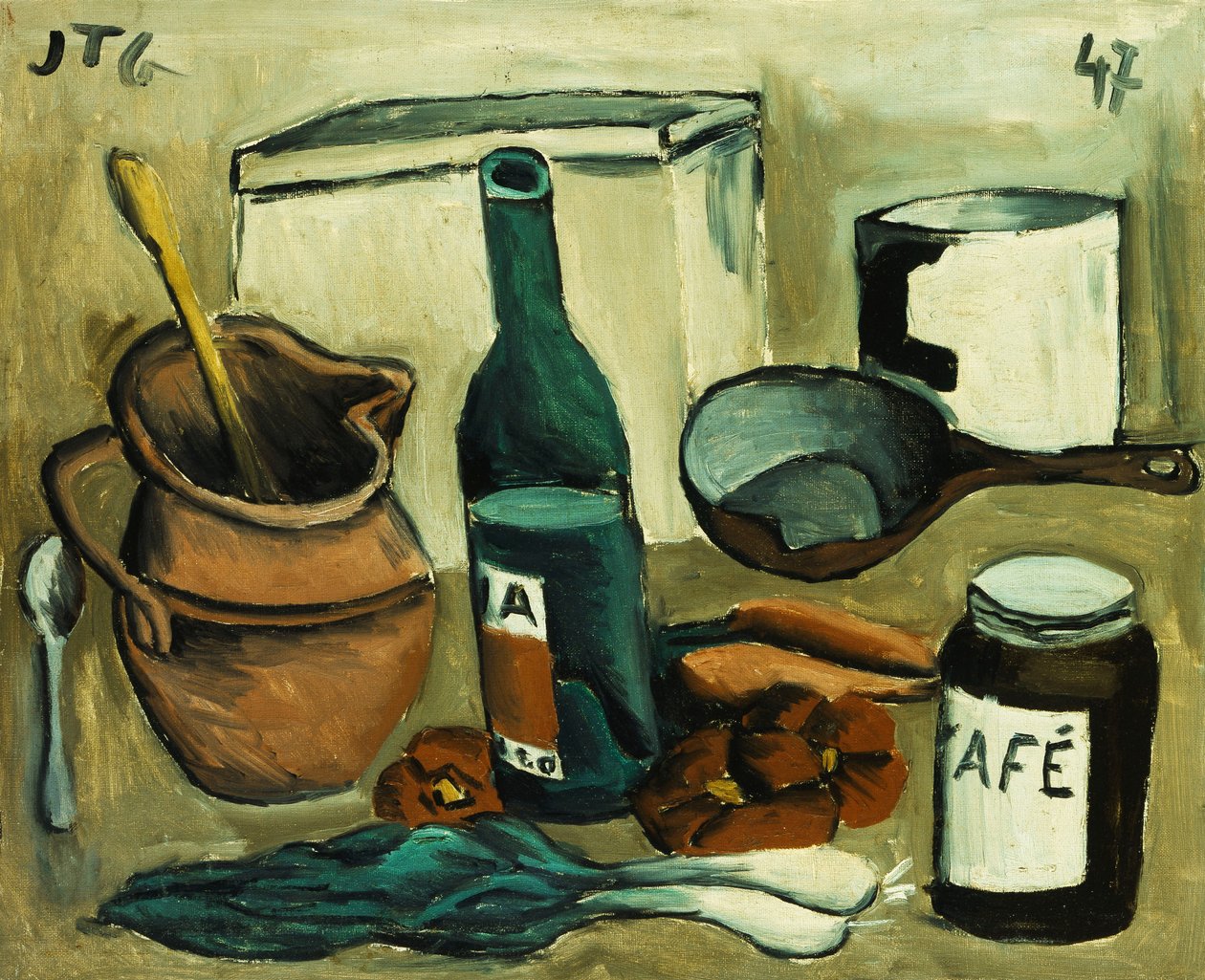 静物；七件物品的盒子；Naturaleza Muerta, Caja de Carton a Siete Tonos 作者 华金·托雷斯·加西亚