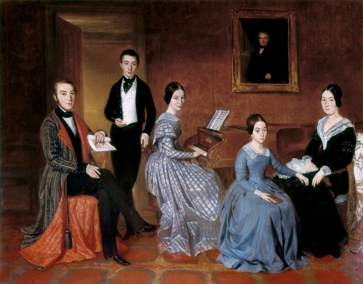 弗拉奎尔一家。Joaquin Espalter y Rull（1809-1880 年）的画作。布面油画 作者 JoaquínEspalter y Rull