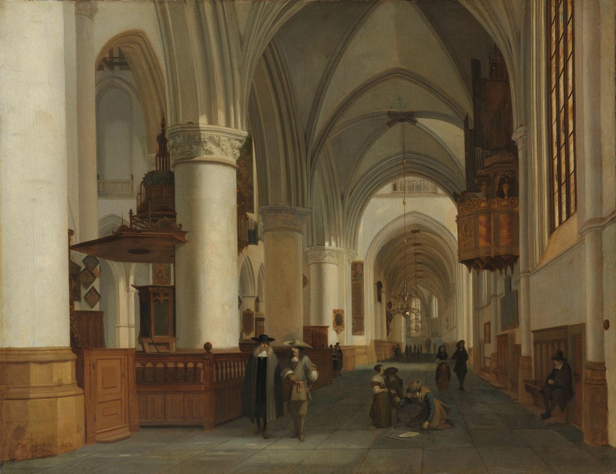 哈勒姆圣巴沃教堂内景 作者 工作 Adriaensz Berckheyde
