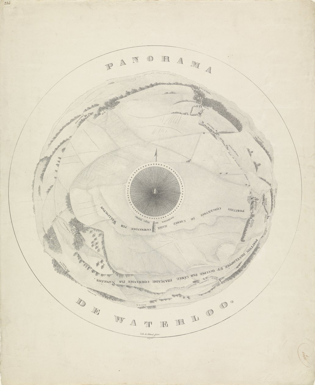滑铁卢战场地形全景，1815 年
滑铁卢全景图（标题在实物上） 作者 工作人员