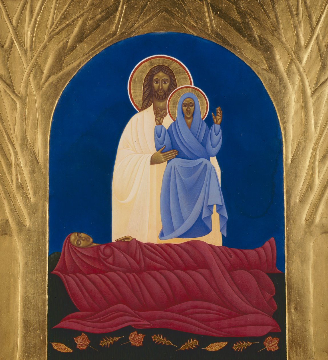 圣母降临》，2006 年（木板上的蛋彩画和 24K 金彩画） 作者 乔迪·西蒙斯（Jodi Simmons）