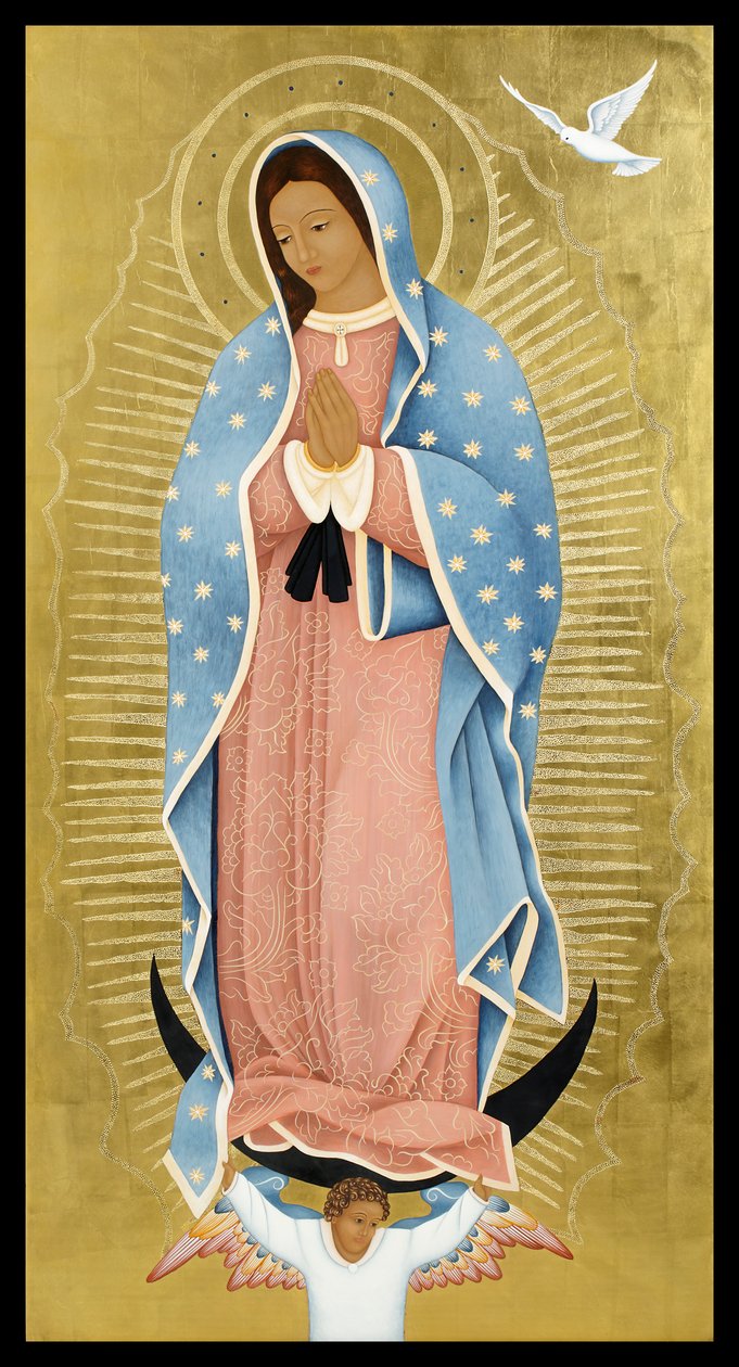 La Paloma Blanca，2013 年（木板上的蛋彩颜料和 24K 金）。 作者 乔迪·西蒙斯（Jodi Simmons）