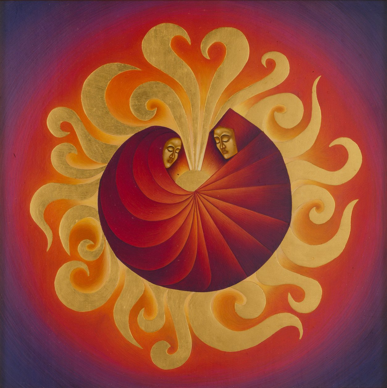 耶稣诞生》，2005 年（木板上的蛋彩画和 24K 金彩画） 作者 乔迪·西蒙斯（Jodi Simmons）