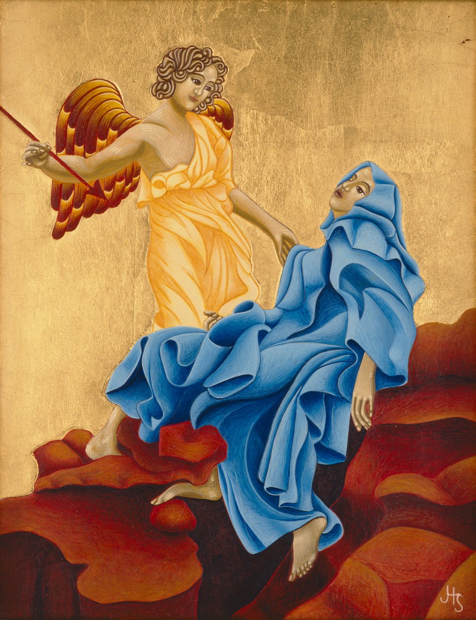 阿维拉的圣特蕾莎，2004 年（木板上的蛋彩画和 24K 金）。 作者 乔迪·西蒙斯（Jodi Simmons）