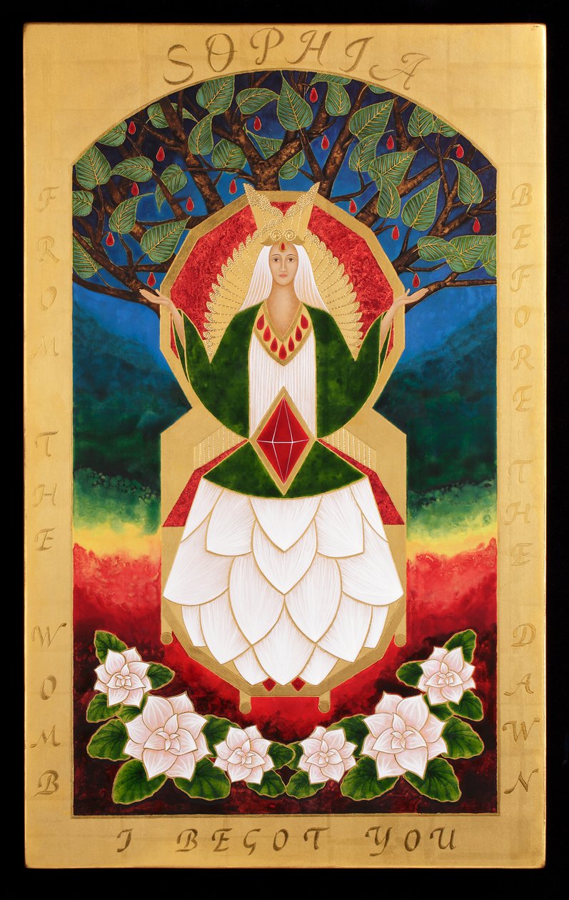 索菲亚》，2015 年（木板上的蛋彩画和 24K 金） 作者 乔迪·西蒙斯（Jodi Simmons）