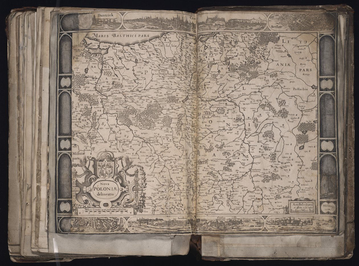 波兰新圈定地图波兰，C。 1629年至一六三〇年 作者 乔多克·洪迪斯（Jodocus Hondius）