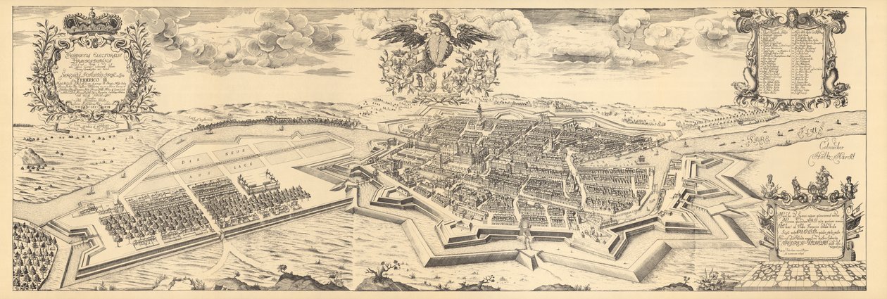 1688年柏林和Coelln地图 作者 约翰·伯恩哈德·舒尔茨