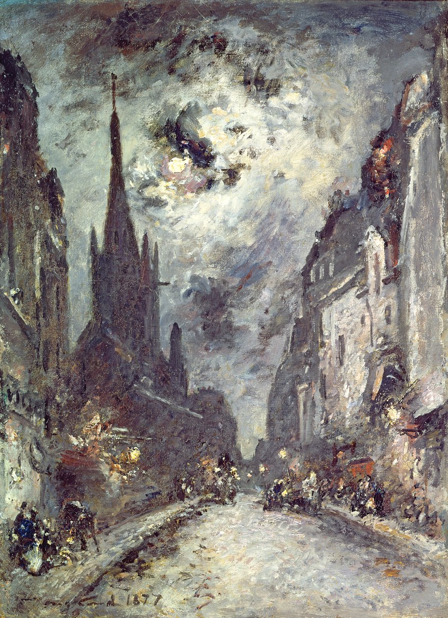 Saint-Severin Street，1877 作者 约翰·巴索德·琼金德（Johan Barthold Jongkind）