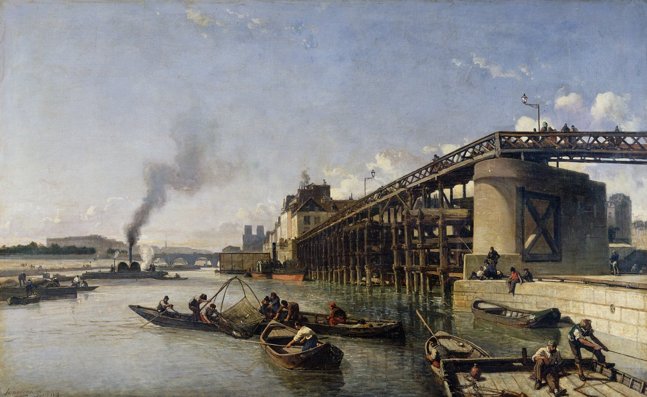 巴黎，塞纳河或l&39;Estacade的视图，1853年 作者 约翰·巴索德·琼金德（Johan Barthold Jongkind）