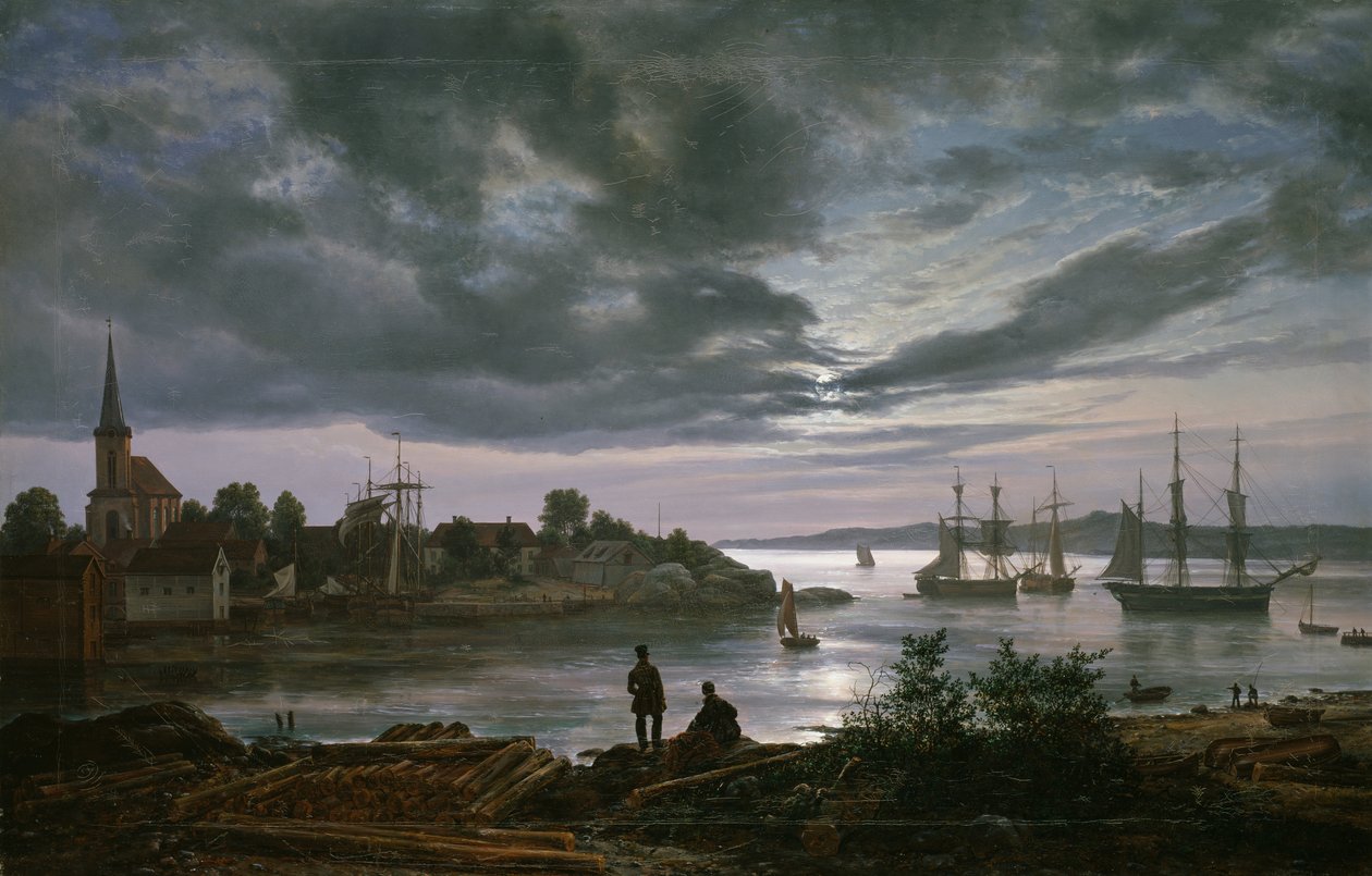 Larvik by Moonlight 作者 约翰·克里斯蒂安·达尔