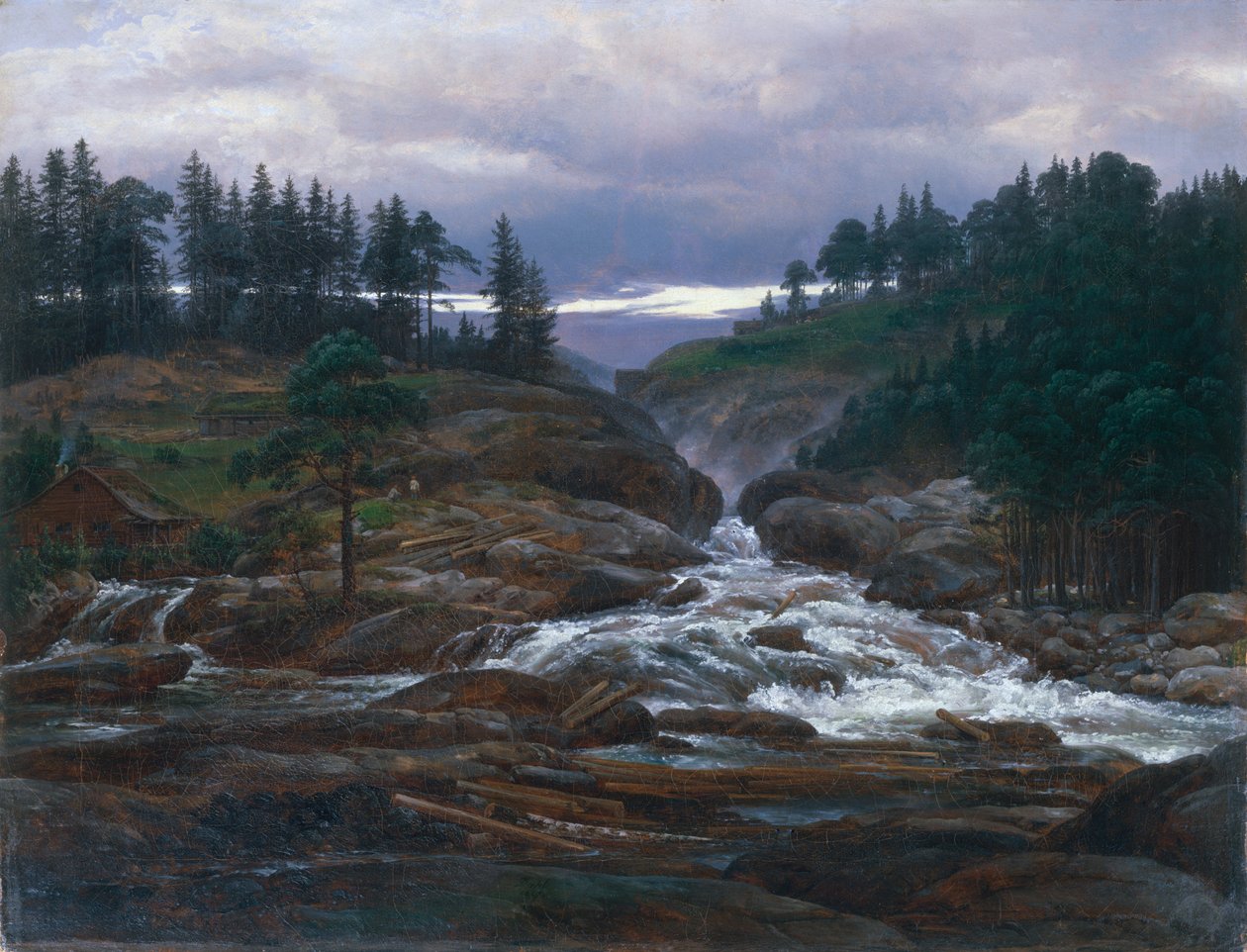 Labrofoss的下瀑布 作者 约翰·克里斯蒂安·达尔