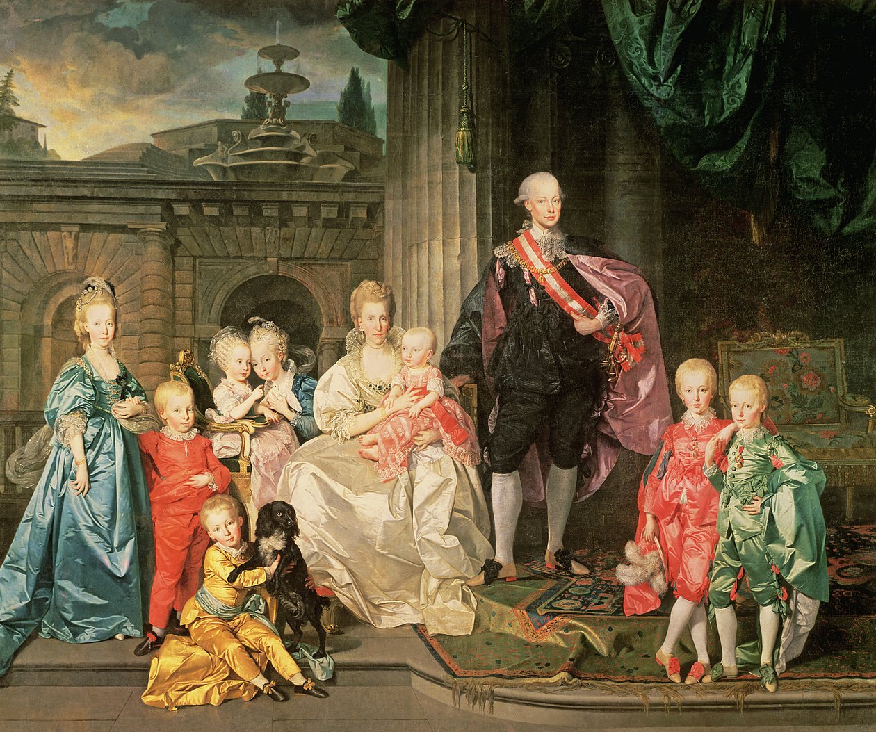 Leopold I，托斯卡纳大公（1747-92）（后来的Leopold II，奥地利皇帝，1790-92）和他的妻子Maria Ludovica及其子女，包括Franz（后来的皇帝弗朗茨二世），1776年45：Leopold II 作者 约翰·约瑟夫·佐凡尼
