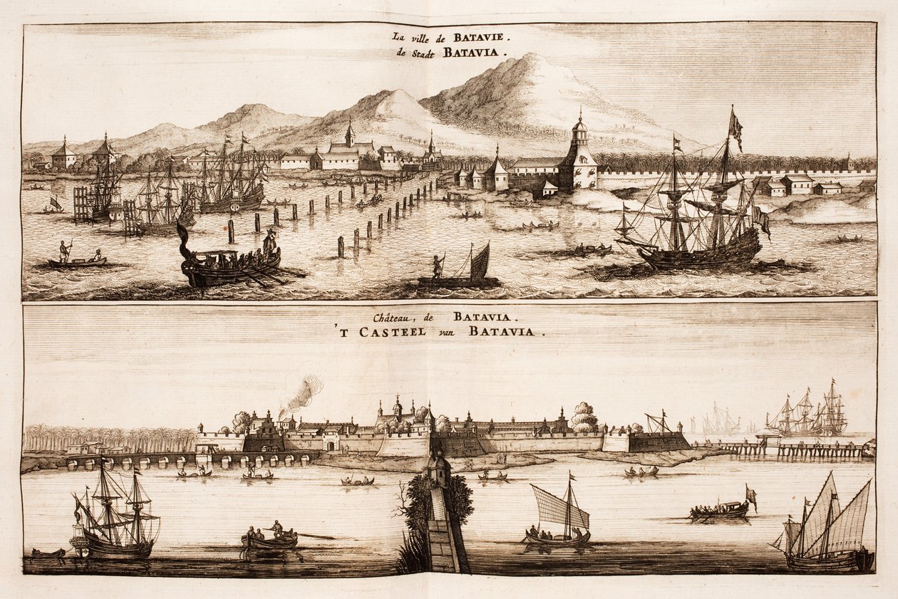 Batavie Batavia（雅加达）的城市和城堡 作者 约翰·纽霍夫（Johan Nieuhof）
