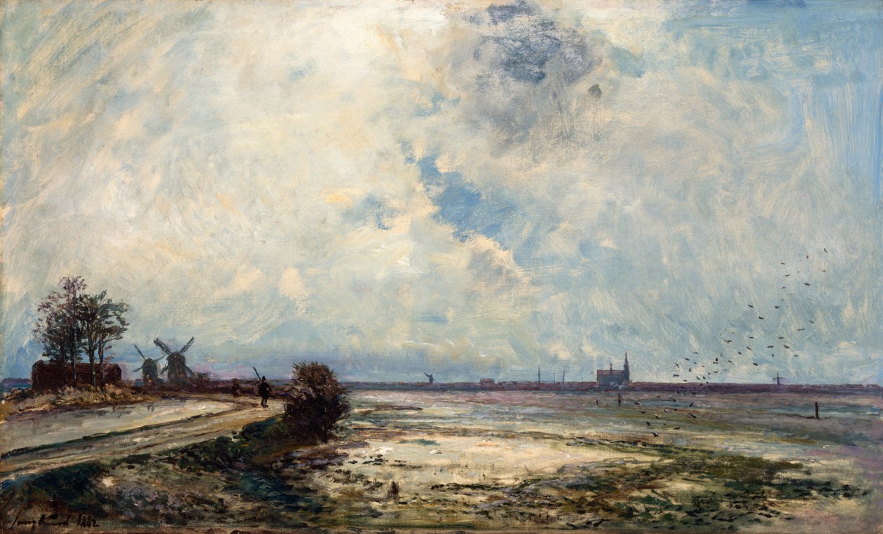 荷兰风景，1862年 作者 约翰·巴索德·琼金德（Johan Barthold Jongkind）
