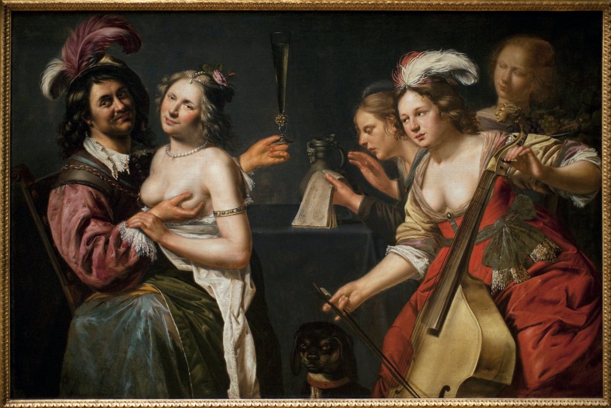 浪子或“五种感官的寓言”。 约翰内斯·贝克（Johannes Baeck，约 1600-1654 年）绘画，布面油画 作者 约翰·贝克