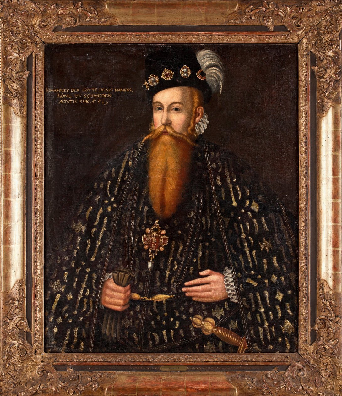 瑞典国王约翰三世 (1537-1592) - Johan Baptista van Uther (Utter) 绘画（活跃于 1562-1597 年），布面油画（101x83 厘米） 作者 约翰·巴普蒂斯塔·范（活跃于 1562 1597）乌瑟尔