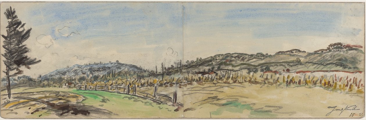 位于格勒诺布尔和维埃纳之间的布雷津斯附近的乡村，1880年代。 作者 约翰·巴索德·琼金德（Johan Barthold Jongkind）