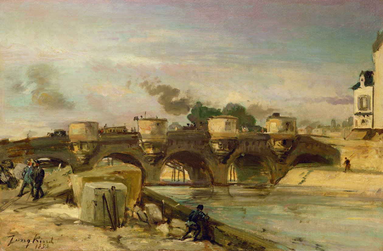 1853年在新桥上开火 作者 约翰·巴索德·琼金德（Johan Barthold Jongkind）
