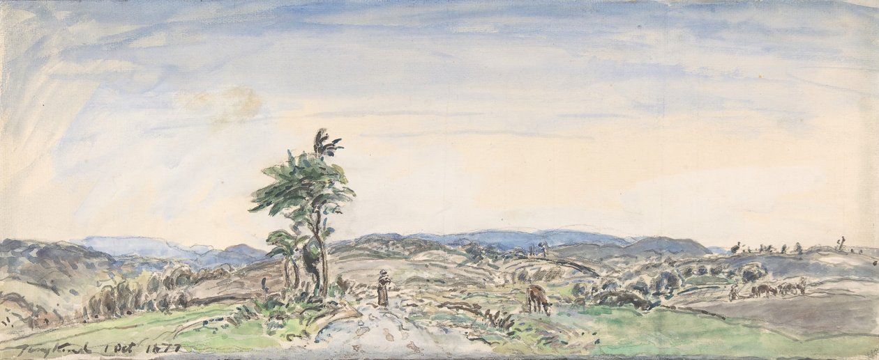 景观，1877年。 作者 约翰·巴索德·琼金德（Johan Barthold Jongkind）