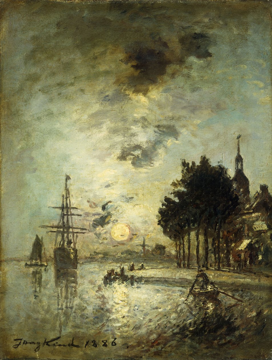 月光月光，1886年 作者 约翰·巴索德·琼金德（Johan Barthold Jongkind）