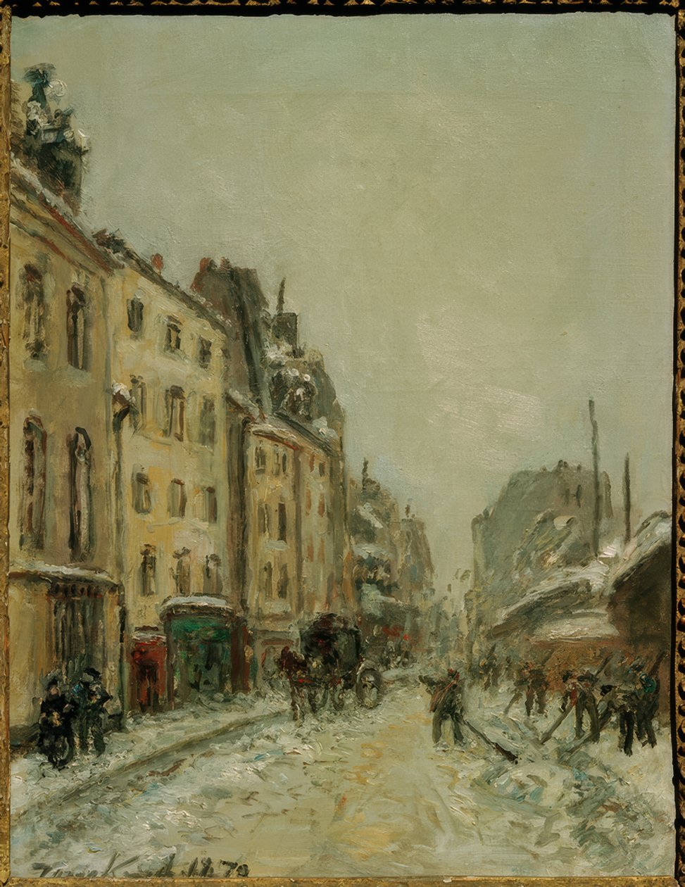 Schneeschaufler，圣雅克街 作者 约翰·巴索德·琼金德（Johan Barthold Jongkind）