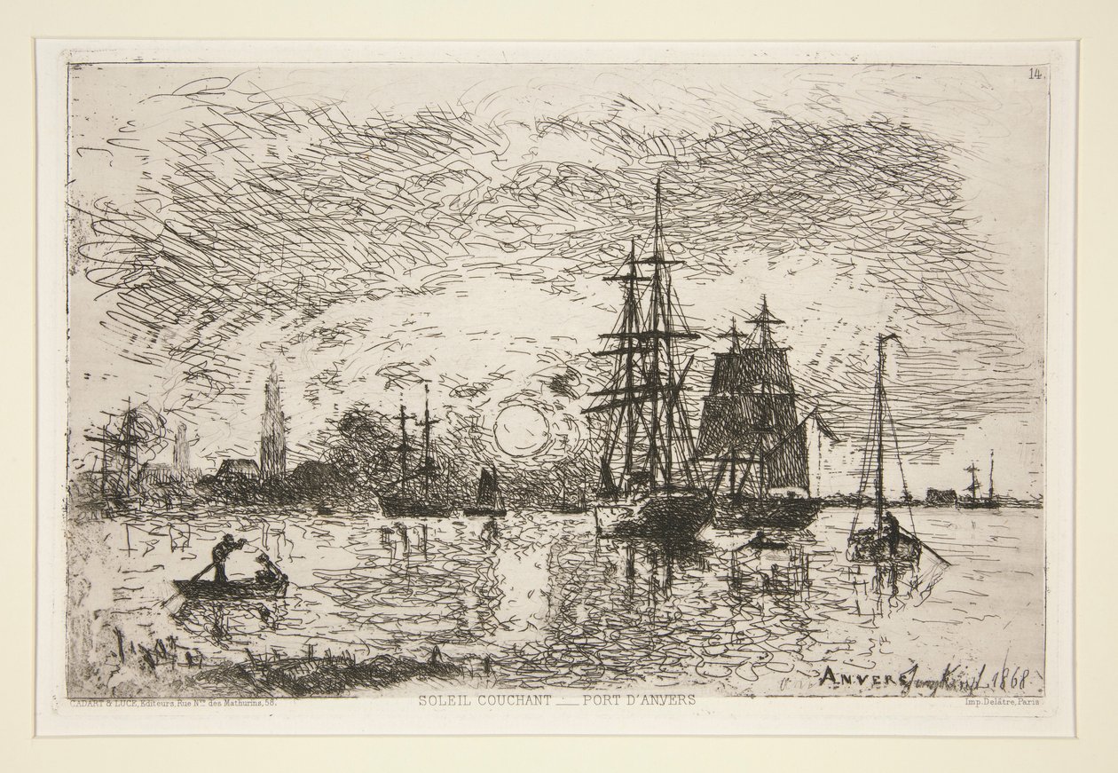 Soleil Couchant - Port d 作者 约翰·巴索德·琼金德（Johan Barthold Jongkind）