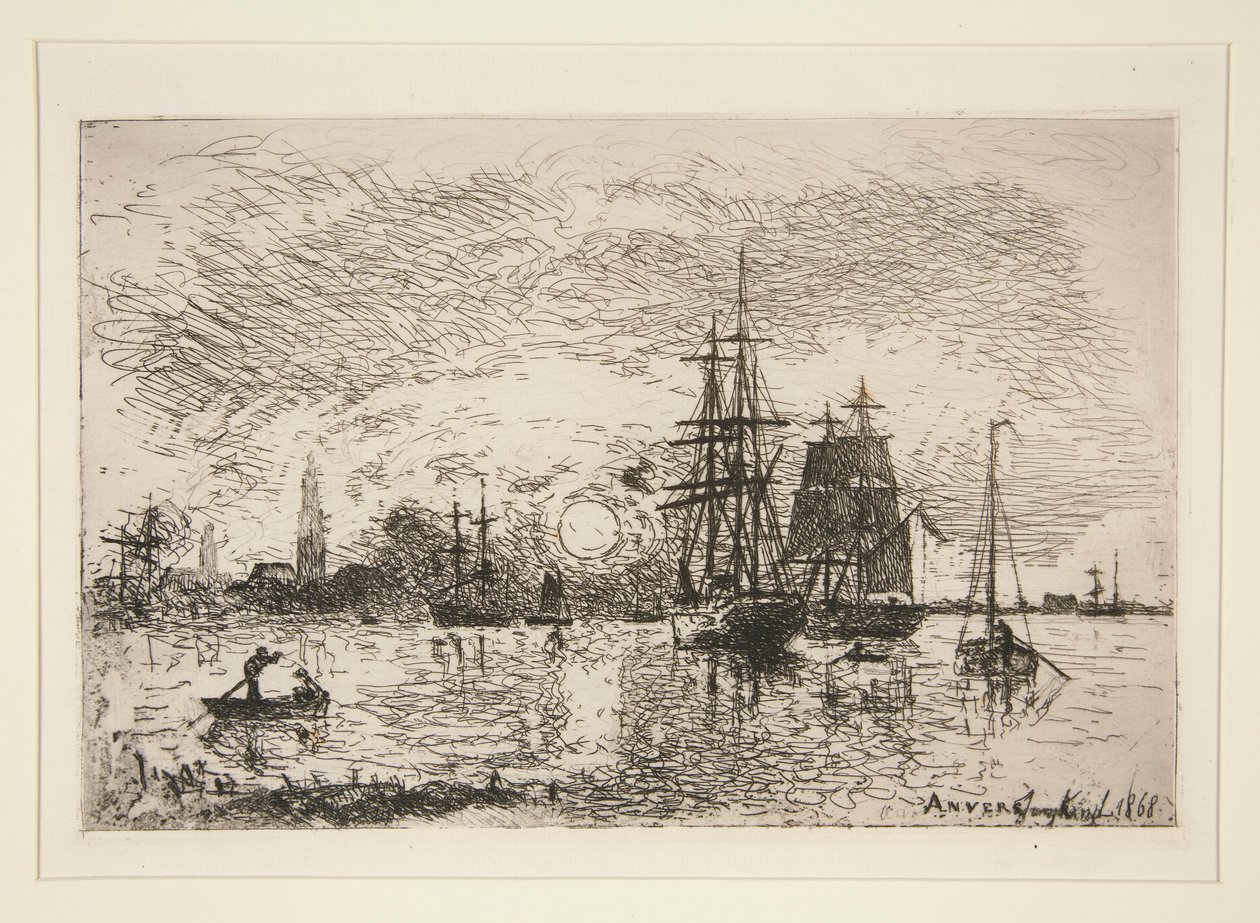 Soleil Couchant - Port d 作者 约翰·巴索德·琼金德（Johan Barthold Jongkind）