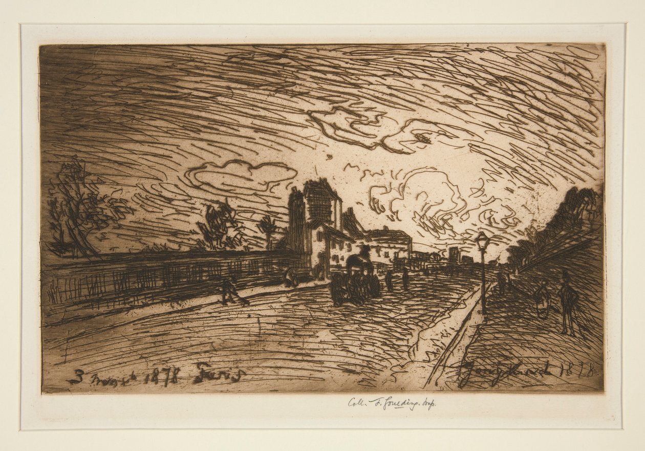 Sortie de la Maison Cochin (Faubourg Saint-Jacques) [科钦故居出口（圣雅克广场）] [Exit from the Cochin House (Faubourg Saint-Jacques) 作者 约翰·巴索德·琼金德（Johan Barthold Jongkind）