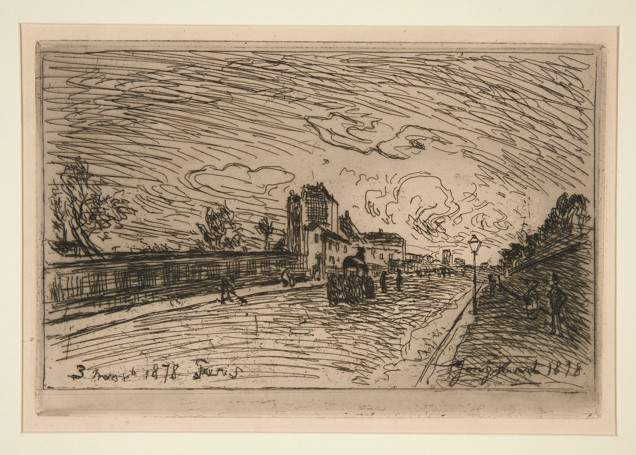 Sortie de la Maison Cochin (Faubourg Saint-Jacques) [科钦故居出口（圣雅克广场）] [Exit from the Cochin House (Faubourg Saint-Jacques) 作者 约翰·巴索德·琼金德（Johan Barthold Jongkind）