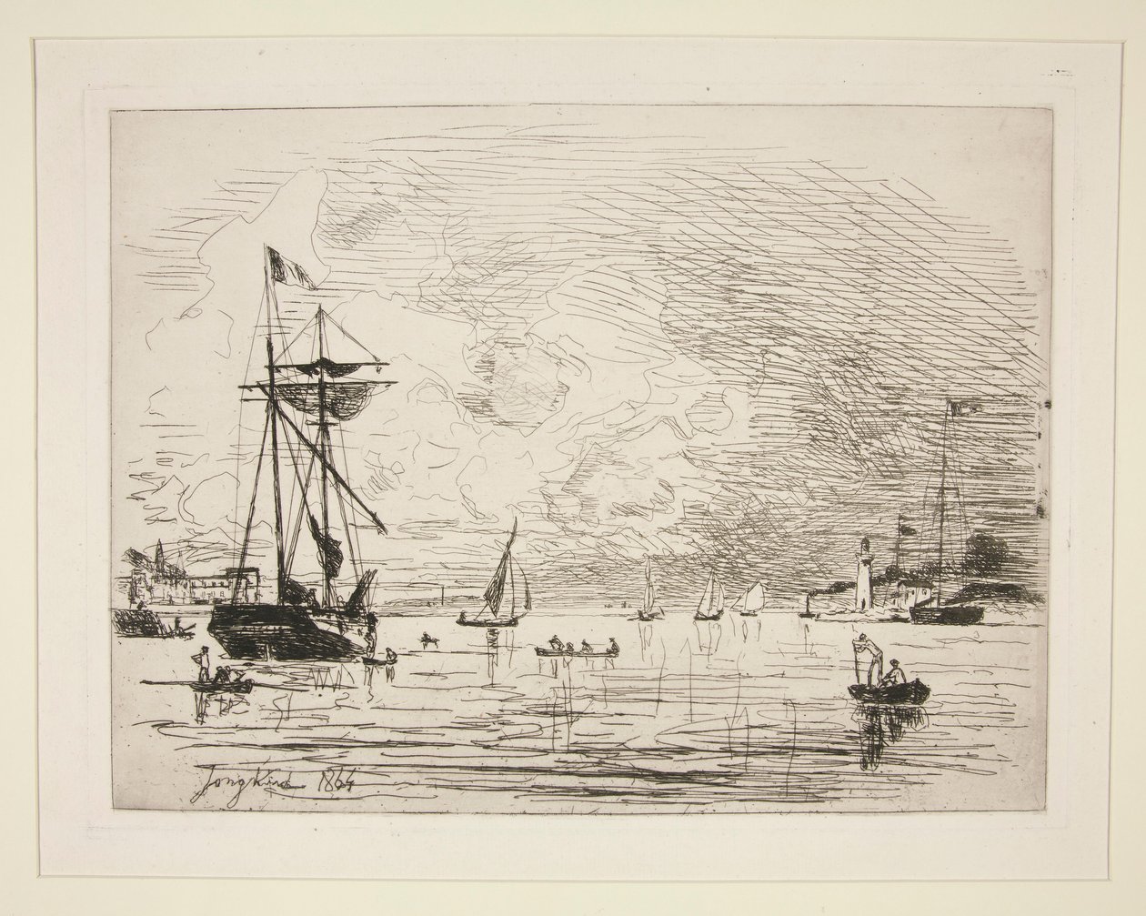 Sortie du Port de Honfleur（从昂弗勒港出境） 作者 约翰·巴索德·琼金德（Johan Barthold Jongkind）