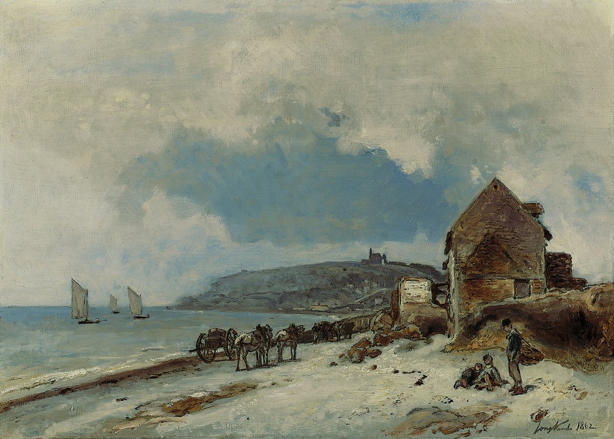 Saint-Adresse的海滩，1862年 作者 约翰·巴索德·琼金德（Johan Barthold Jongkind）