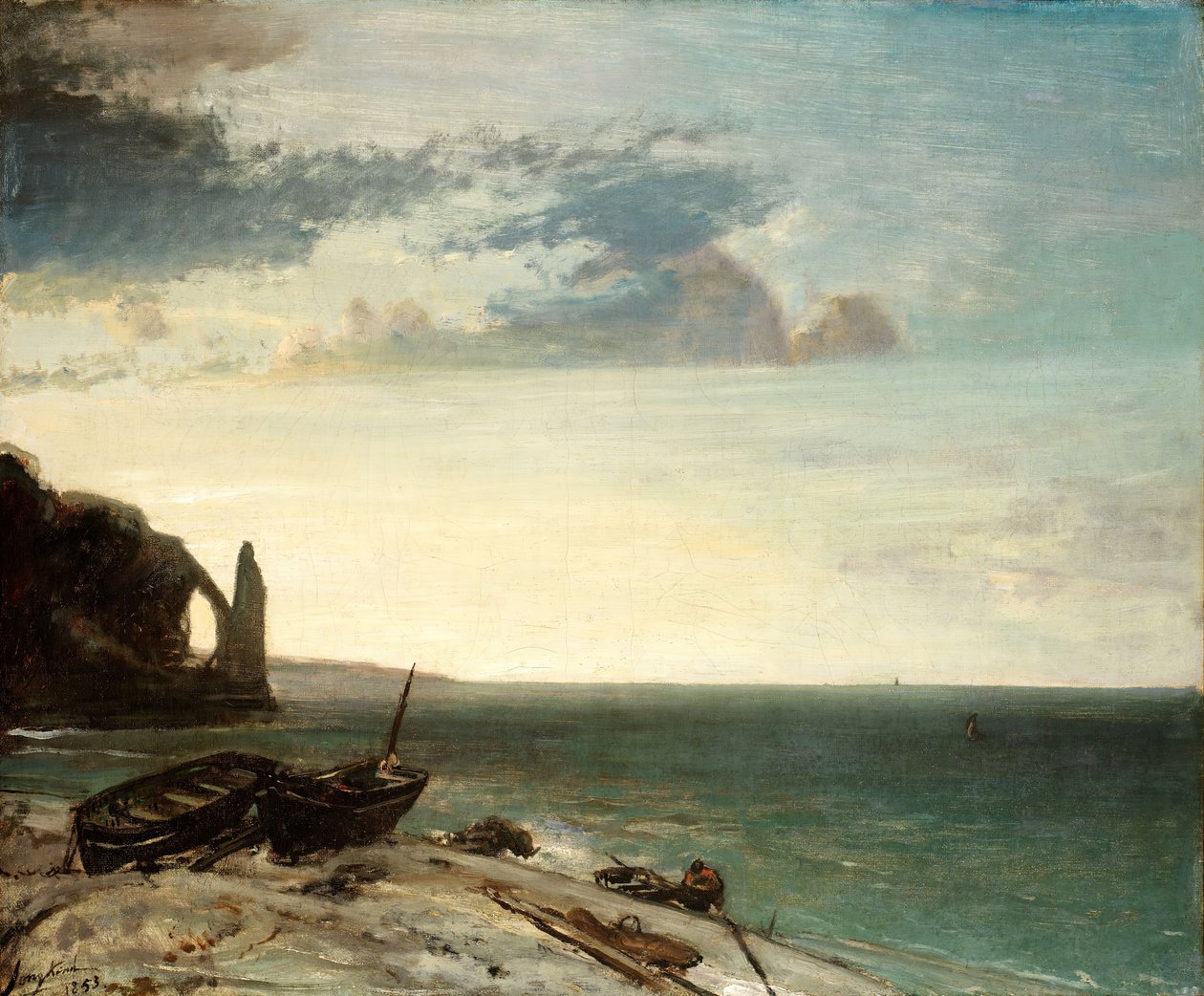 埃特雷塔的海，1853年。 作者 约翰·巴索德·琼金德（Johan Barthold Jongkind）