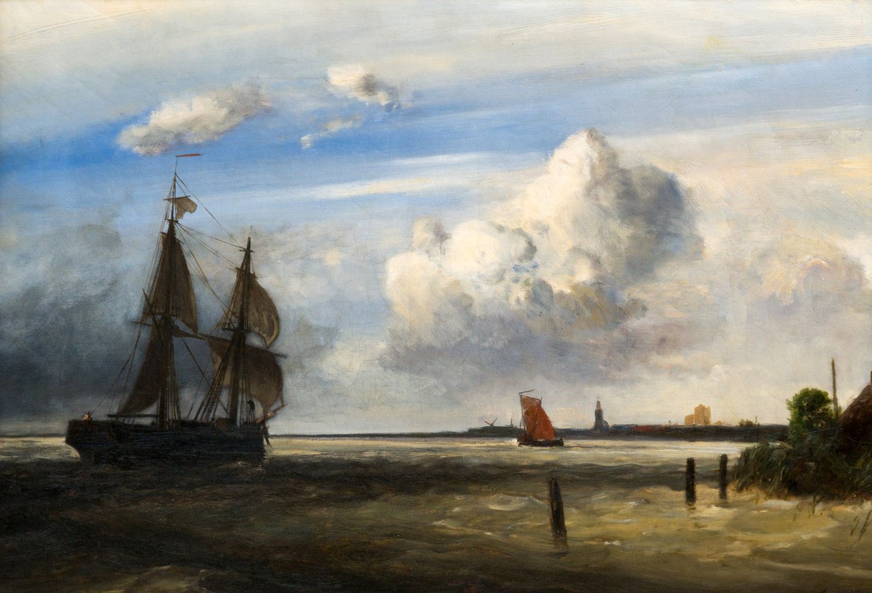 斯海尔德河的河口，1854年。 作者 约翰·巴索德·琼金德（Johan Barthold Jongkind）