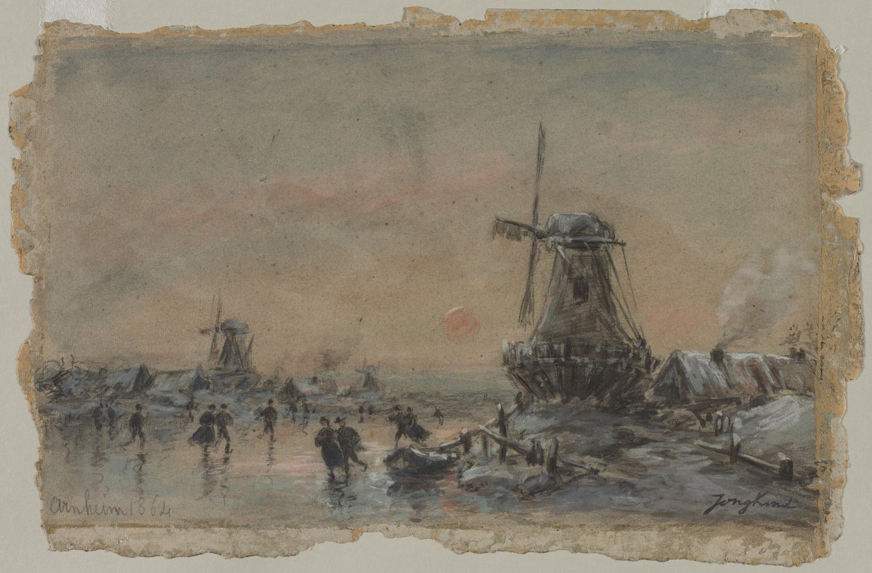 阿恩海姆（Arnheim）风景，1864年。 作者 约翰·巴索德·琼金德（Johan Barthold Jongkind）