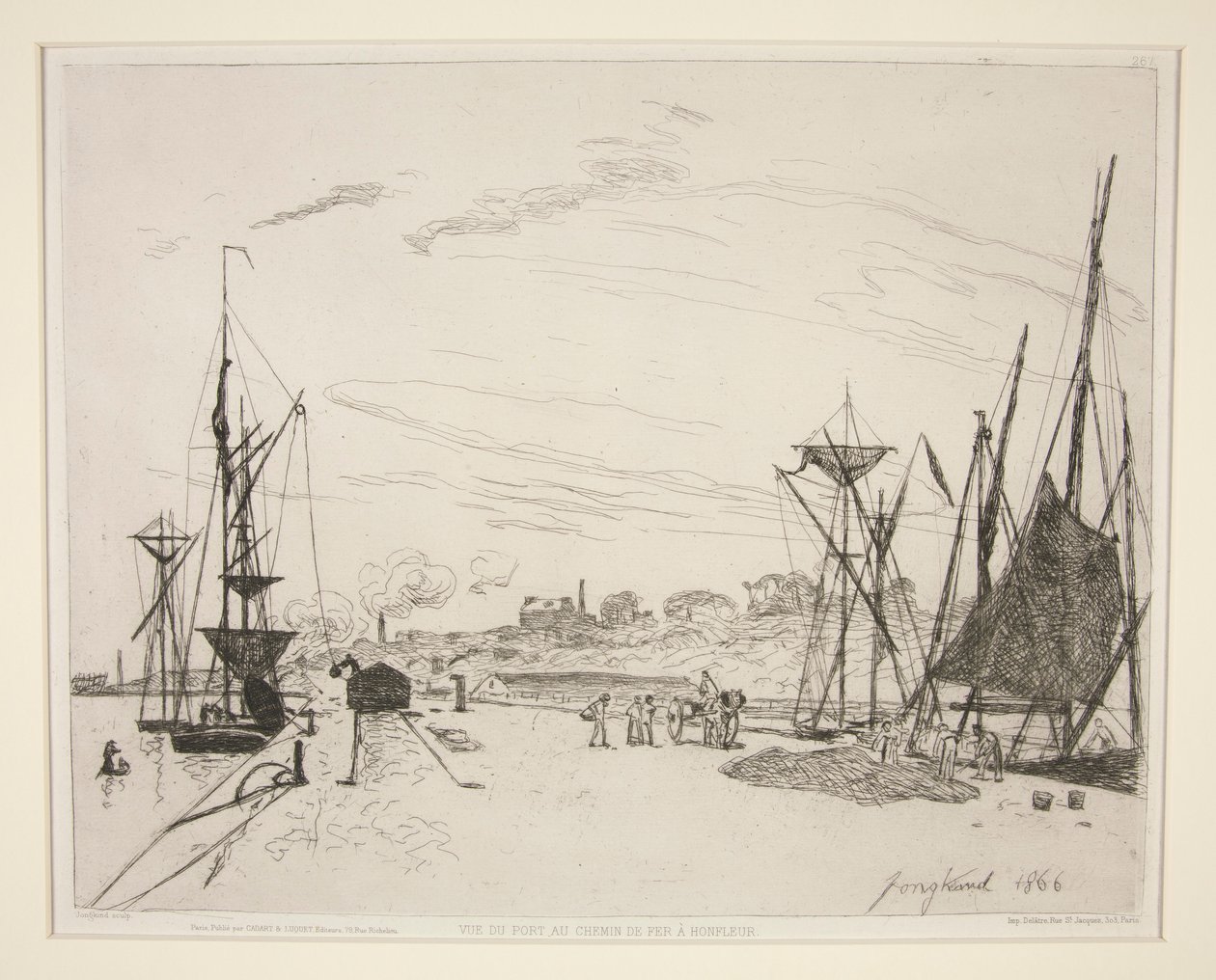 Vue du Port au Chemin de Fer ?翁弗勒（从翁弗勒铁路眺望港口） 作者 约翰·巴索德·琼金德（Johan Barthold Jongkind）