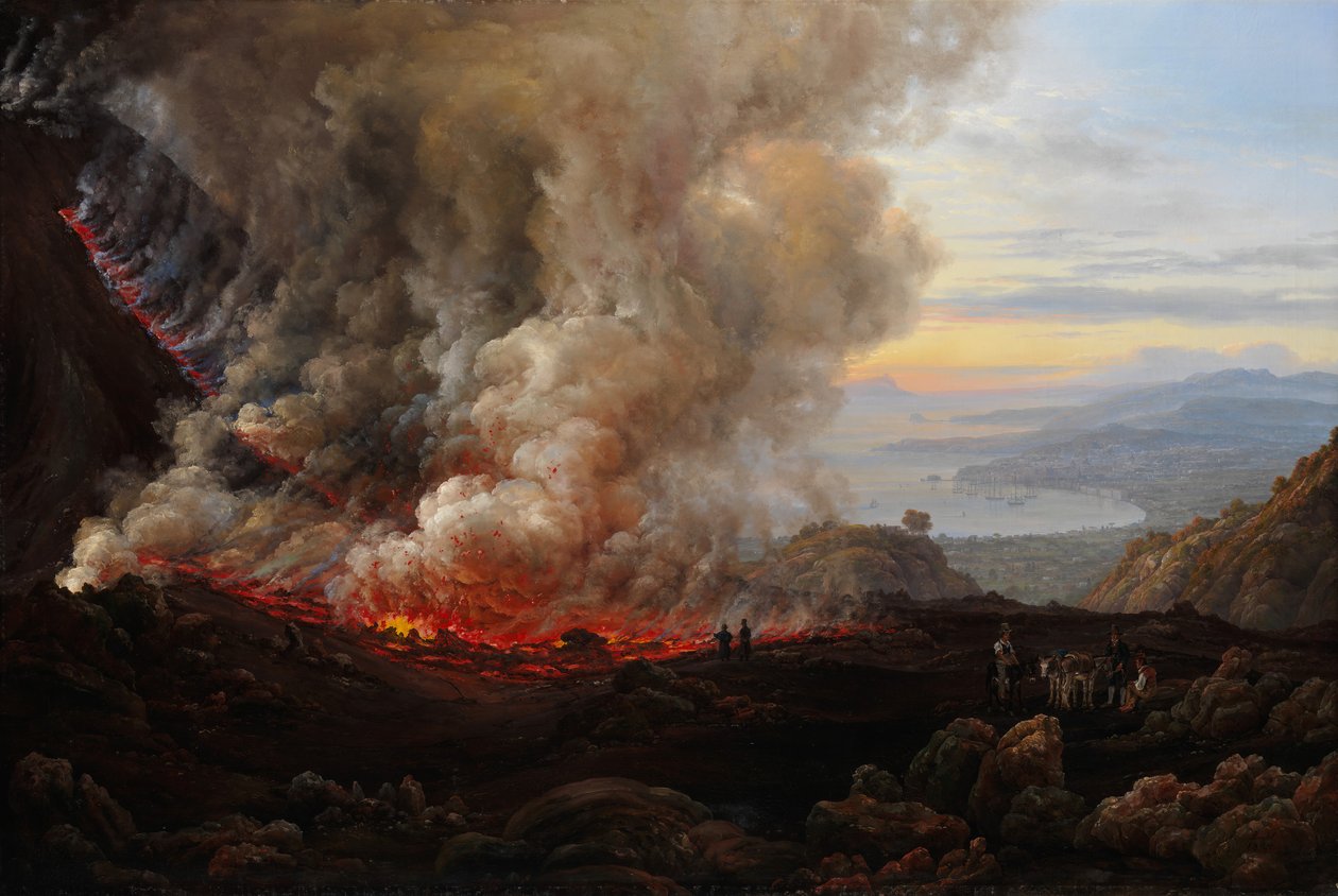 维苏威火山的一次爆发，1824年。 作者 约翰·克里斯蒂安·达尔