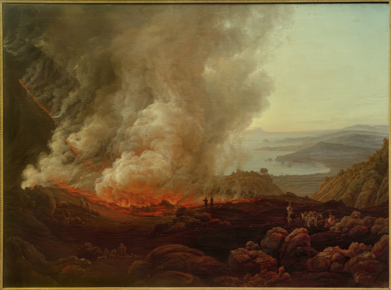 维苏威火山的喷发，1820年12月-绘画诉Chr。 J.Ch.达尔 作者 约翰·克里斯蒂安·达尔