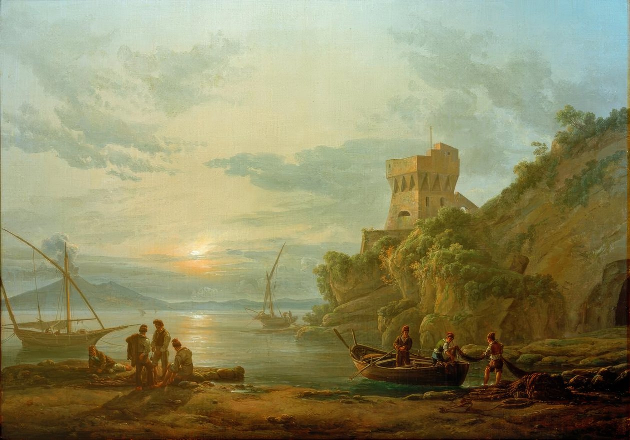 Küste nahe Castellamare im Morgennebel 作者 约翰·克里斯蒂安·达尔