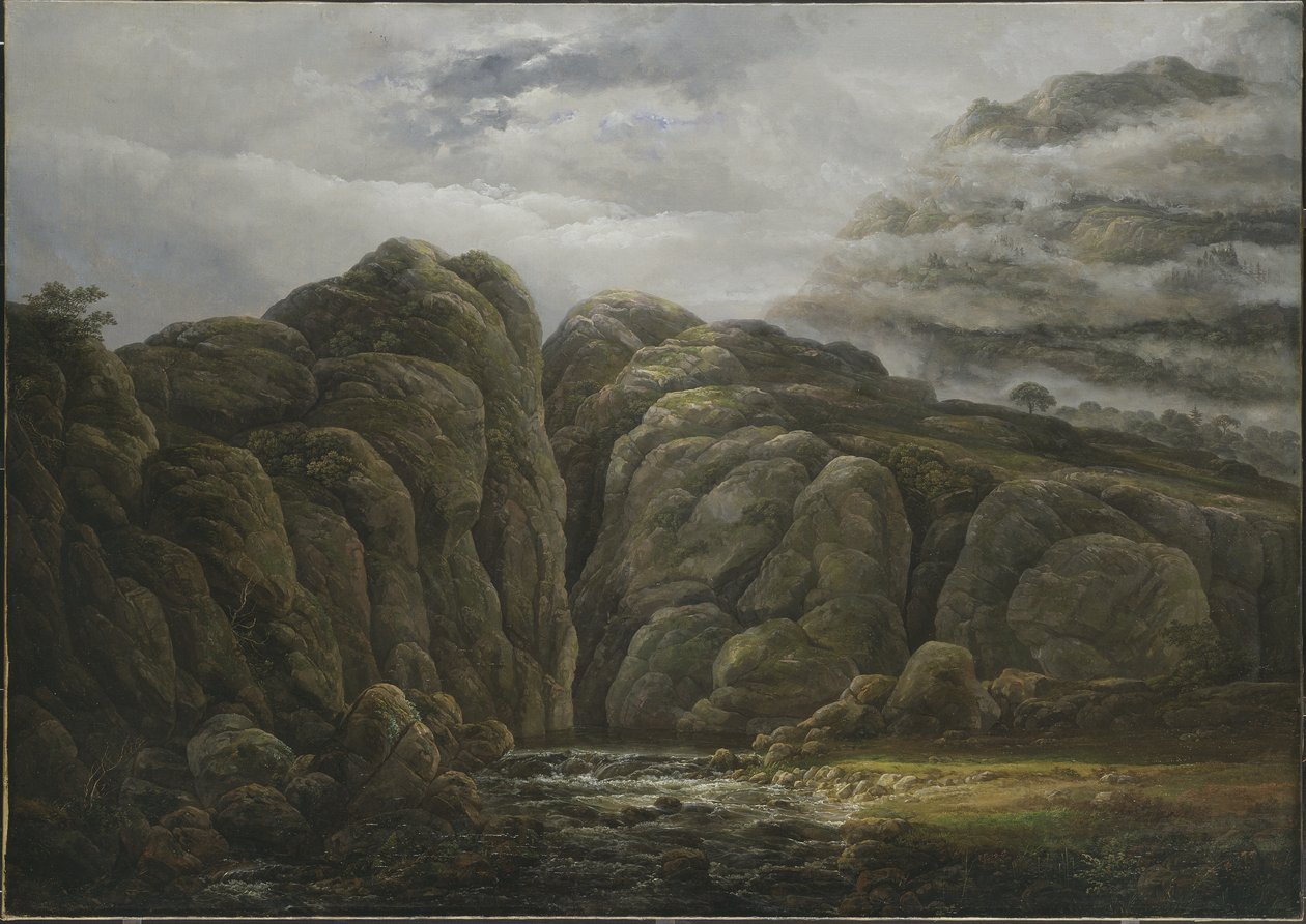 挪威山地景观，1819年 作者 约翰·克里斯蒂安·达尔