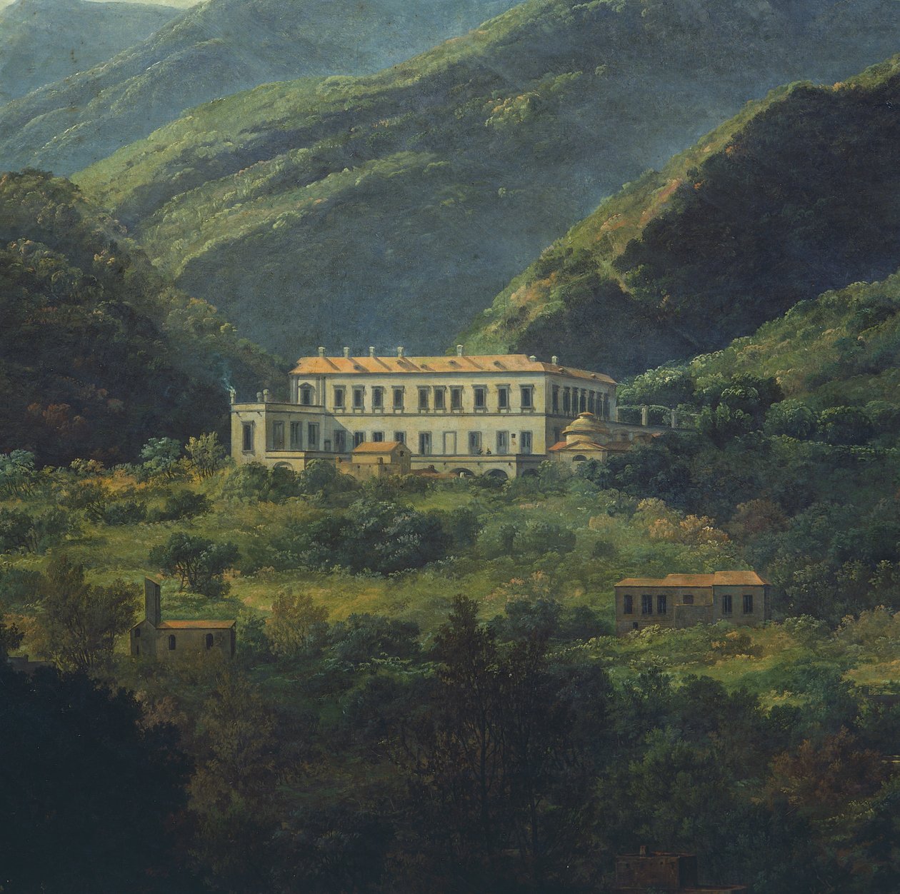 那不勒斯附近的基萨纳皇宫，由约翰-克里斯蒂安-克劳森-达尔（1788-1857）设计，意大利 作者 约翰·克里斯蒂安·达尔