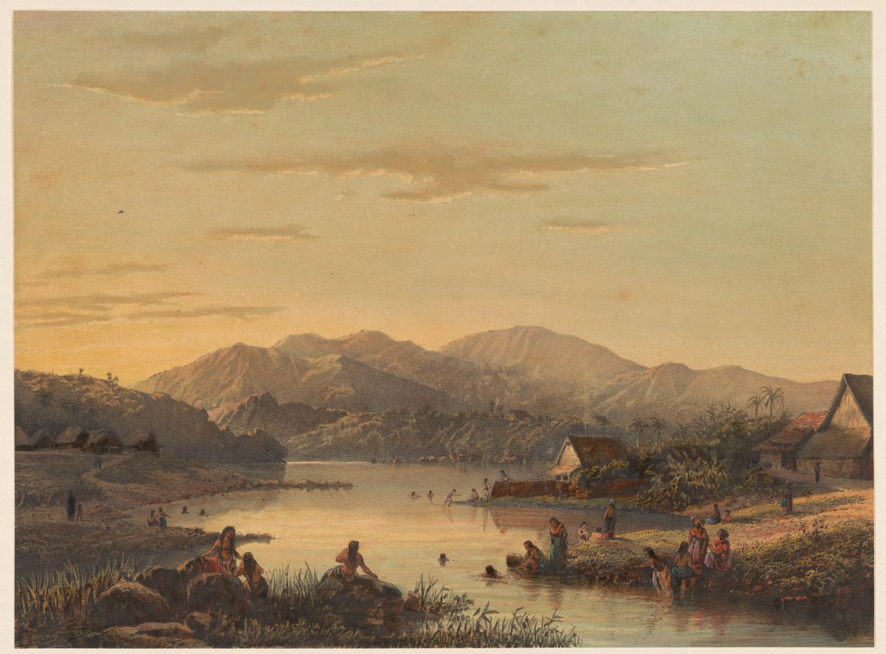 爪哇文迪特海滨小镇风光
海滨度假胜地 Wenditt Af.马朗（Passarouang 住所）（物体上的标题） 作者 约翰·康拉德·格雷夫