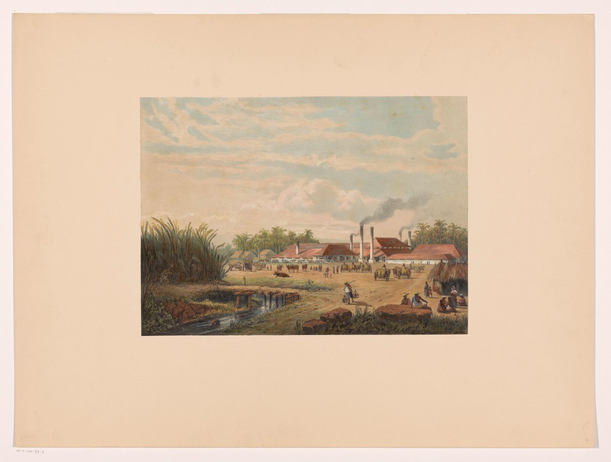 爪哇中部 Tegal 附近的 Pangka 工厂
Pangka 制糖厂；Tagal 住所
根据 A. Salm 绘画和素描绘制的爪哇（系列标题） 作者 约翰·康拉德·格雷夫
