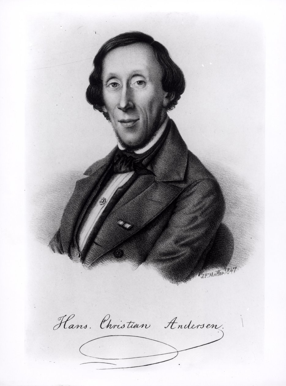 Hans Christian Andersen的肖像（1805-1875） 作者 约翰·弗雷德里克·莫勒（Johan Frederick Moller）